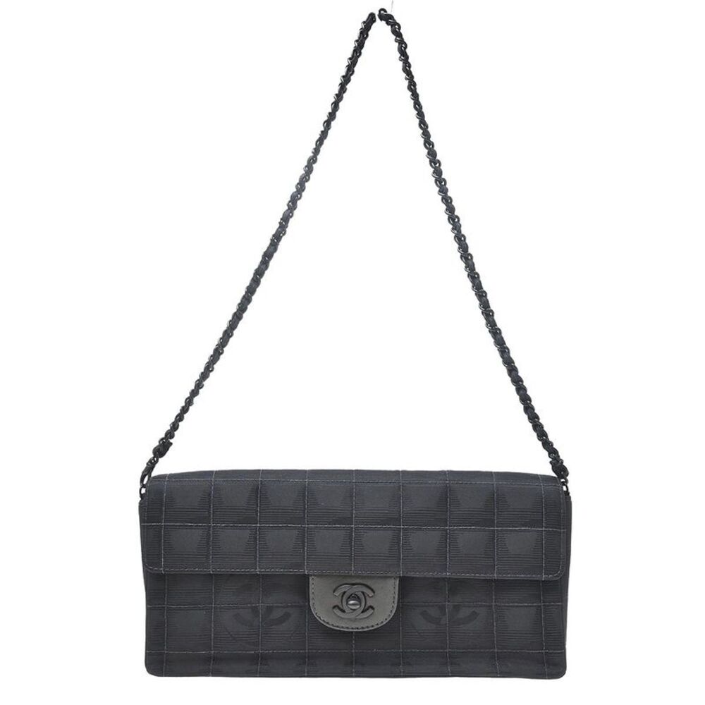 Chanel Travel Line Flap Quilted Nylon Black Nylon Shoulder Bag Bag